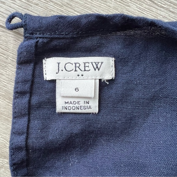 J. Crew Blue Embroidered Cotton-Linen Shell Top | Size 6 - Picture 9 of 10